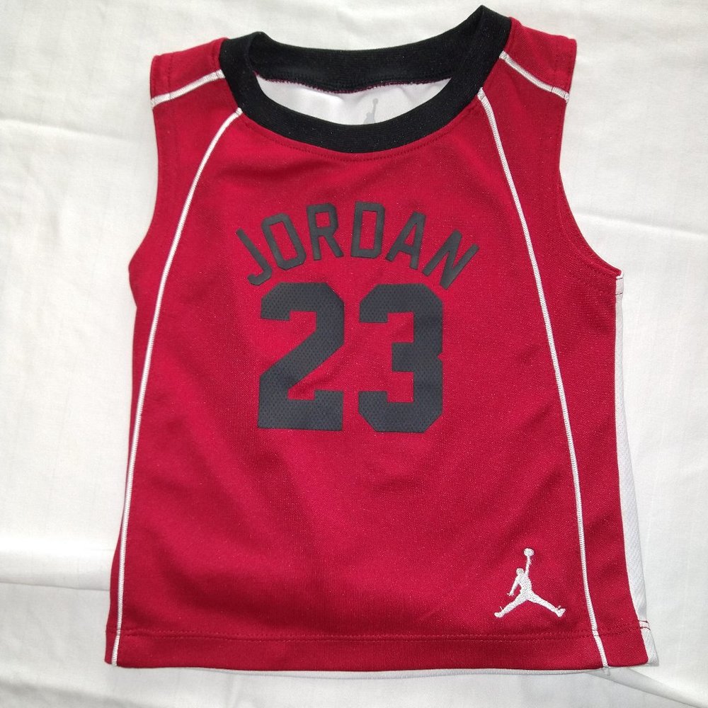 Infant sleeveless sports jersey, JORDAN 23, red, 24M